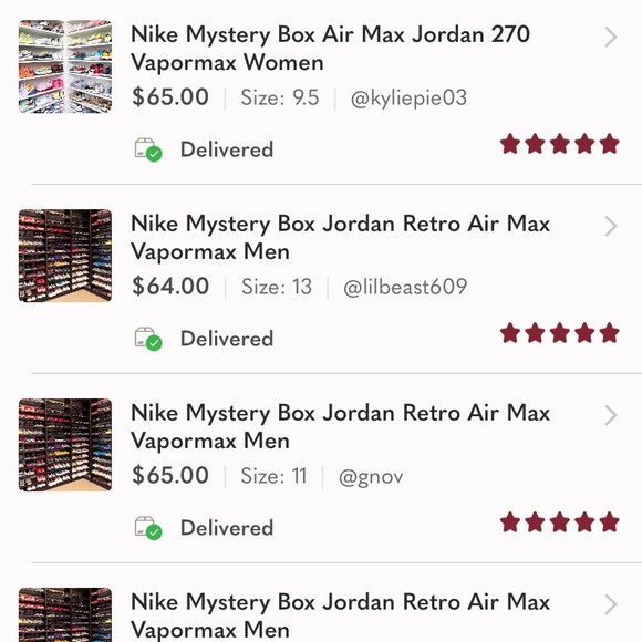 Nike Mystery Box Jordan Retro Air Max Vapormax Men - Picture 6 of 10